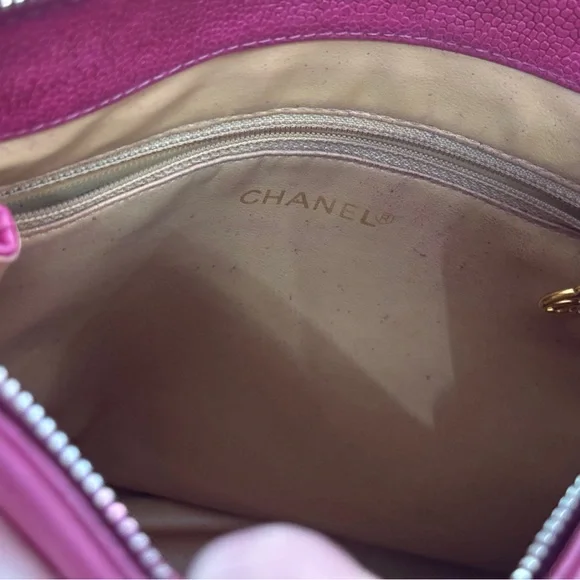 Chanel Raspberry Caviar Tote - Picture 13 of 14